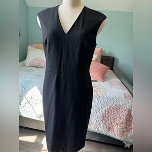 Ann Taylor Seasonless Stretch Black Midi Dress